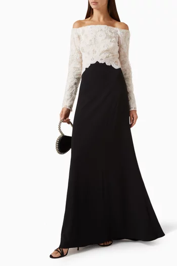 Giuliana Embroidered Bodice Gown