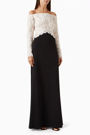 Giuliana Embroidered Bodice Gown