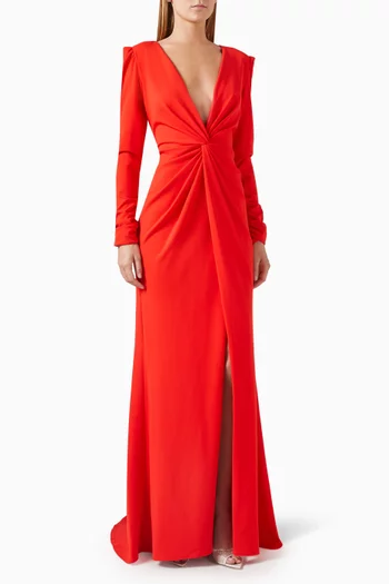 Bates Twist-front Gown in Crepe