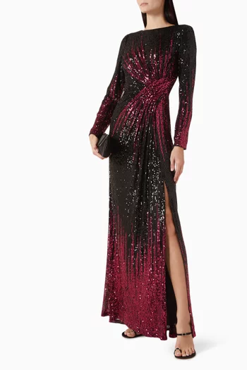 فستان ستيلار مطرز بالترتر