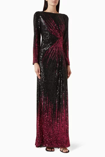 فستان ستيلار مطرز بالترتر