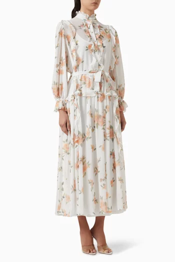 Floral Ruffle Midi Dress