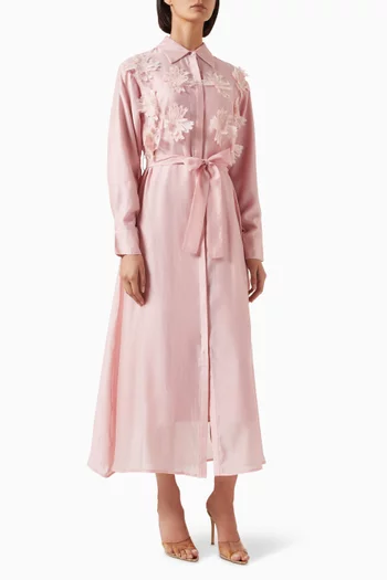Floral Belted Midi Dress
