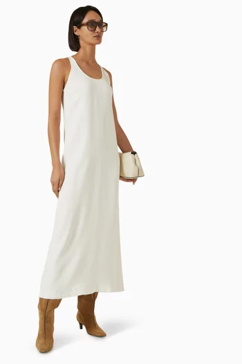 Scoop-neck Sablé Dress in Viscose