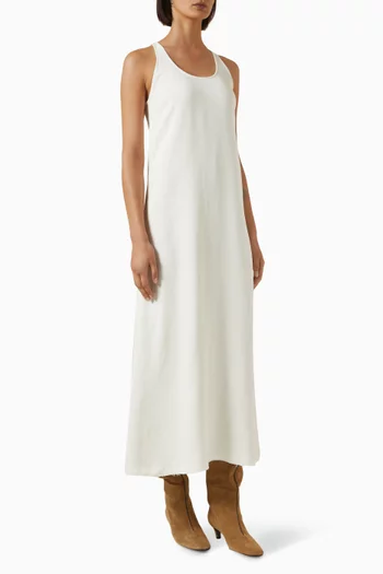 Scoop-neck Sablé Dress in Viscose