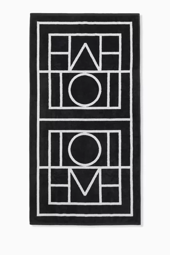 Monogram Jacquard Beach Towel in Organic Cotton