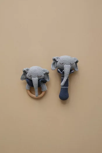 Ellie the Elephant Rattle in Organic Cotton
