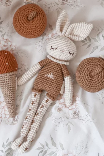 Strawberry Ice Cream Rattle in Organic Cotton