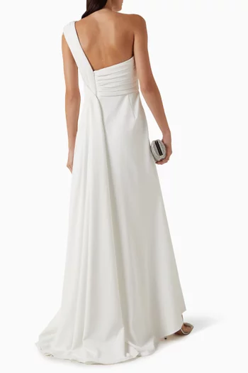 Laine One-shoulder Gown in Crepe