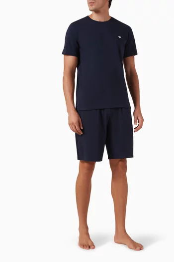 Core Logoband Lounge T-shirt in Stretch Cotton, Set of 2
