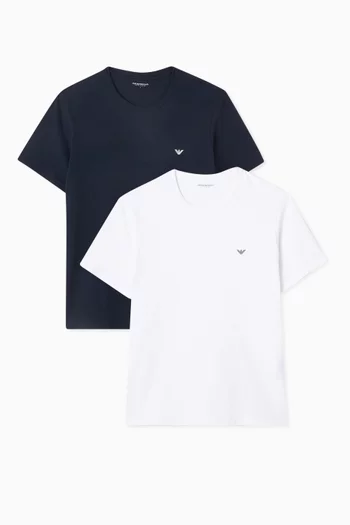 Core Logoband Lounge T-shirt in Stretch Cotton, Set of 2