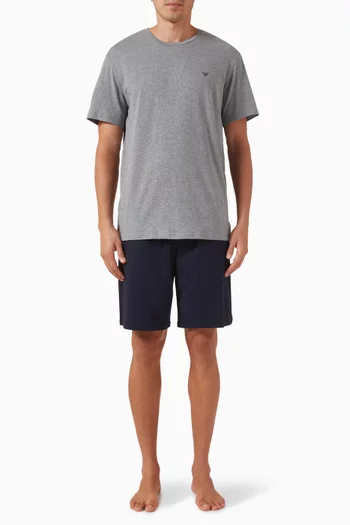 Endurance Logo Shorts Pyjama Set in Stretch Cotton