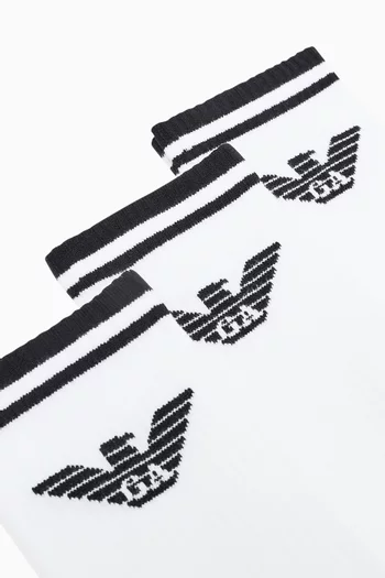 طقم جوارب بشعار الماركة قماش تيري، 3 أزواج