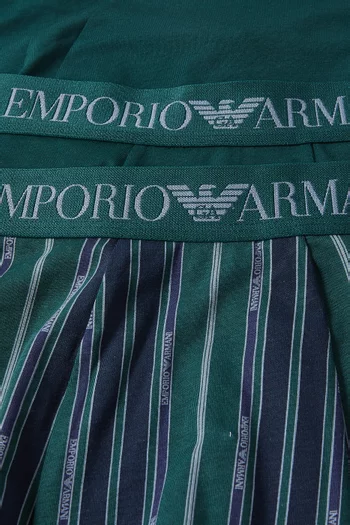 Printed Boxer Briefs in Stretch Cotton, Set of 2
