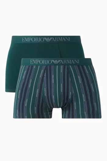 Printed Boxer Briefs in Stretch Cotton, Set of 2