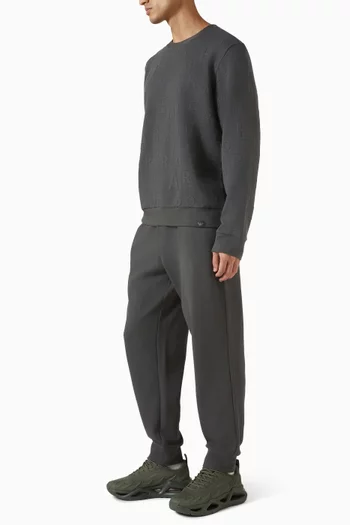 طقم بدلة رياضية بشعار الماركة مزيج قطن