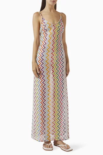 Zig Zag-print Cover-up Maxi Dress