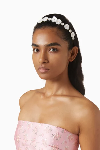 Jenna Pearl Headband in 18kt Gold-plated Brass