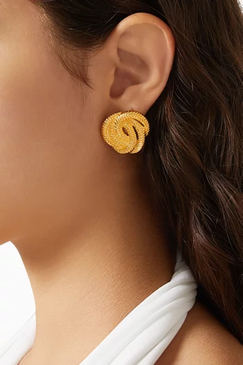 Elaina Knot Stud Earrings in 18kt Gold-plated Brass