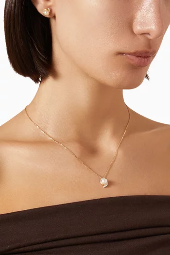 قلادة كيكو كادو مرصعة بلؤلؤ ذهب أصفر عيار 18