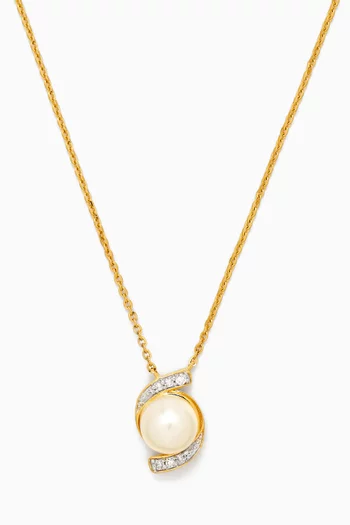 قلادة كيكو كادو مرصعة بلؤلؤ ذهب أصفر عيار 18