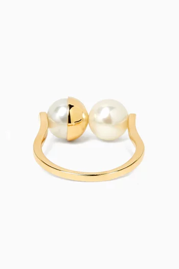 Kiku Glow Pearl Ring in 18kt Yellow Gold