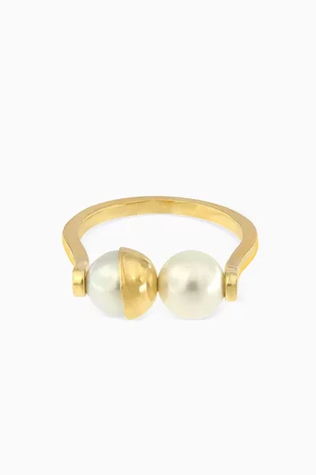Kiku Glow Pearl Ring in 18kt Yellow Gold