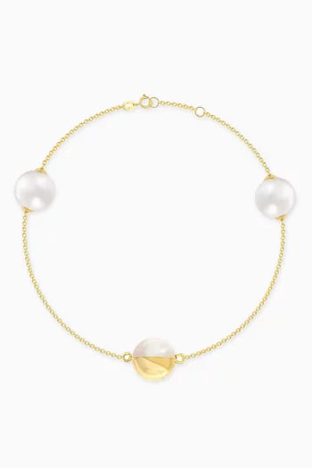 Kiku Glow Pearl Bracelet in 18kt Yellow Gold