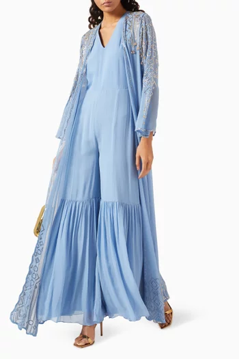 Crystal-embellished Jacket & Jumpsuit Set