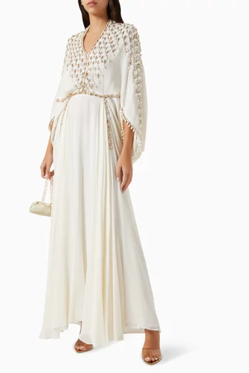 Moti Crystal Work Cowl Kaftan