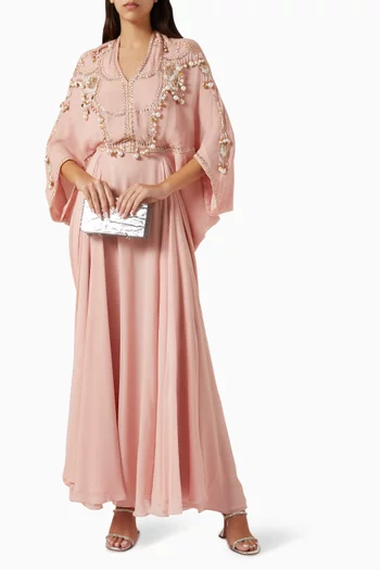 Moti Crystal Work Cowl Kaftan