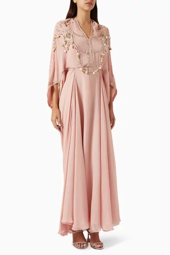 Moti Crystal Work Cowl Kaftan