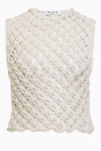Hand-knotted Top in Cotton Blend