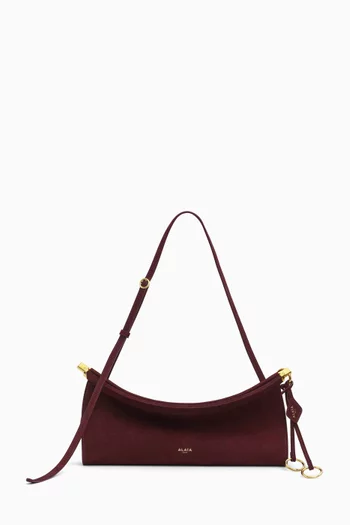 Medium Le Click East West Shoulder Bag in Nubuck