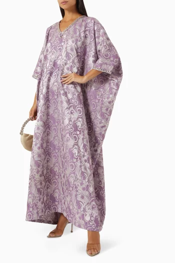 Crystal-embellished Kaftan in Jacquard