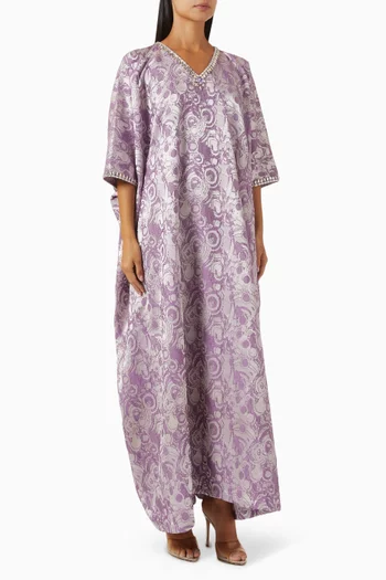 Crystal-embellished Kaftan in Jacquard