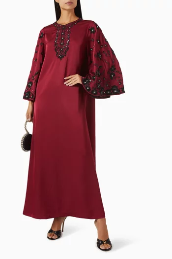 Embroidered Kaftan in Silk