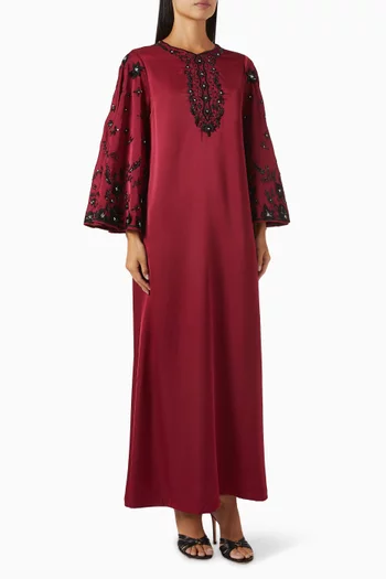Embroidered Kaftan in Silk