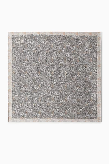 Floral-print Pocket Square in Silk