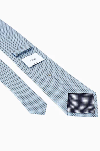 Geometric-print Tie in Woven-silk