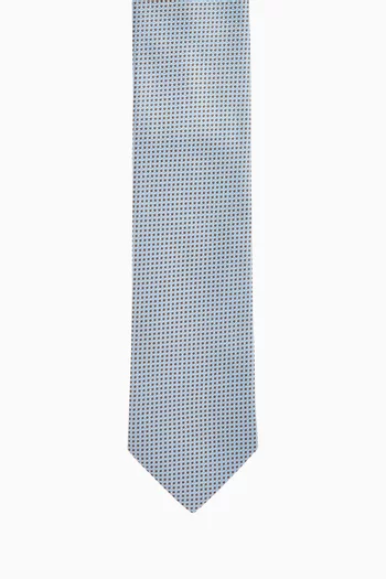 Geometric-print Tie in Woven-silk