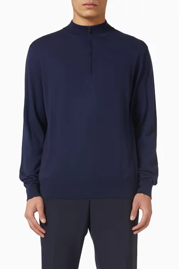 Quarter Zip Sweater in Cotton & Cashmere