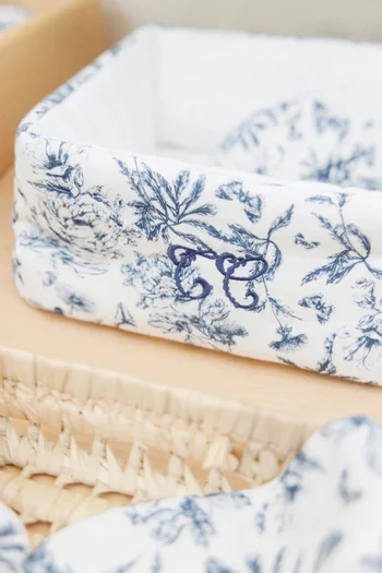 Floral-print Basket in Cotton