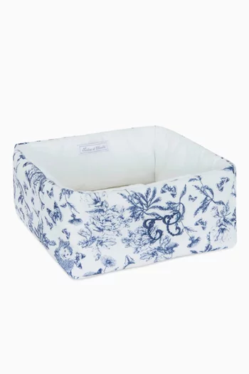 Floral-print Basket in Cotton