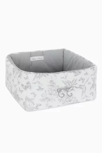 Floral-print Basket in Cotton