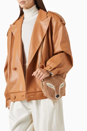 Fox Crossbody Bag in Shearling