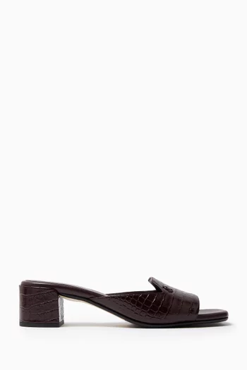 Dina 45 Sandals in Croc-embossed Leather