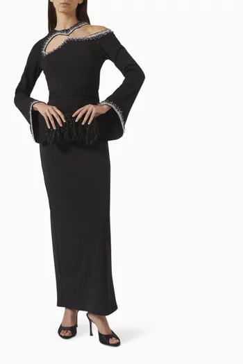 Embellished Cut-out Gown