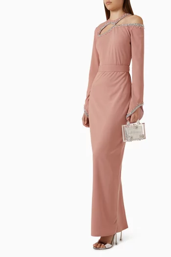 Embellished Cut-out Gown