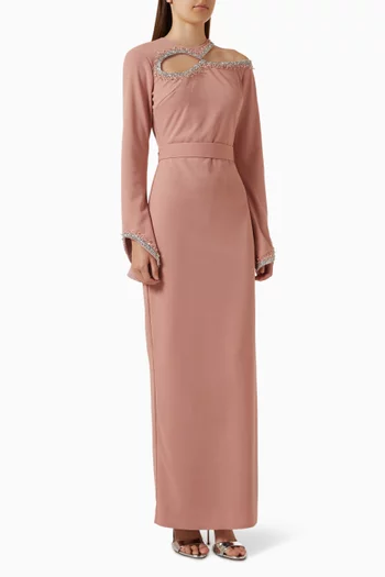 Embellished Cut-out Gown